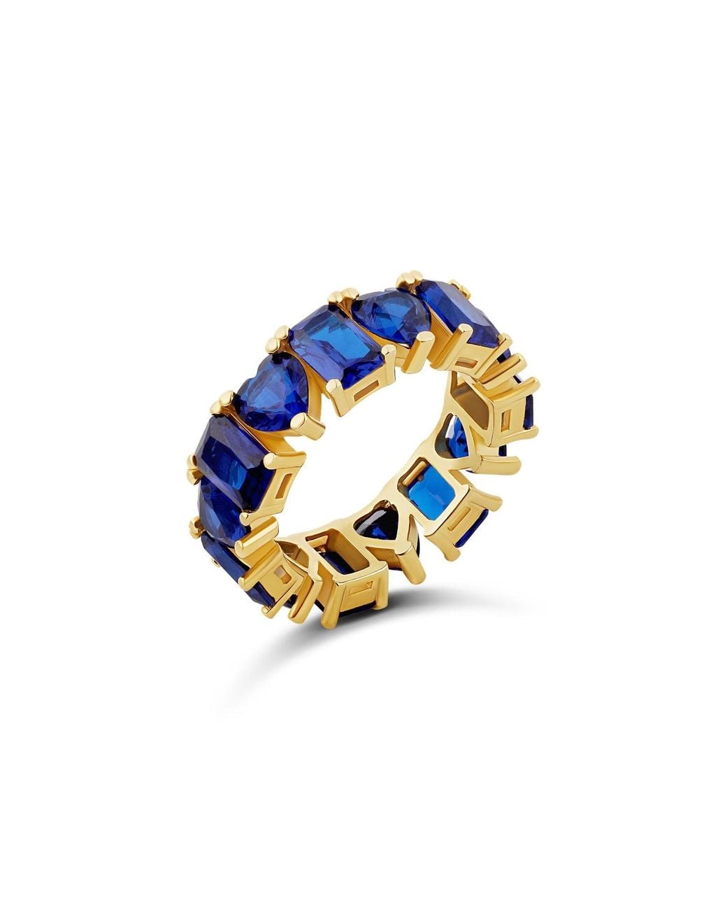 SHYMI Blue Heart And Emerald Eternity Band