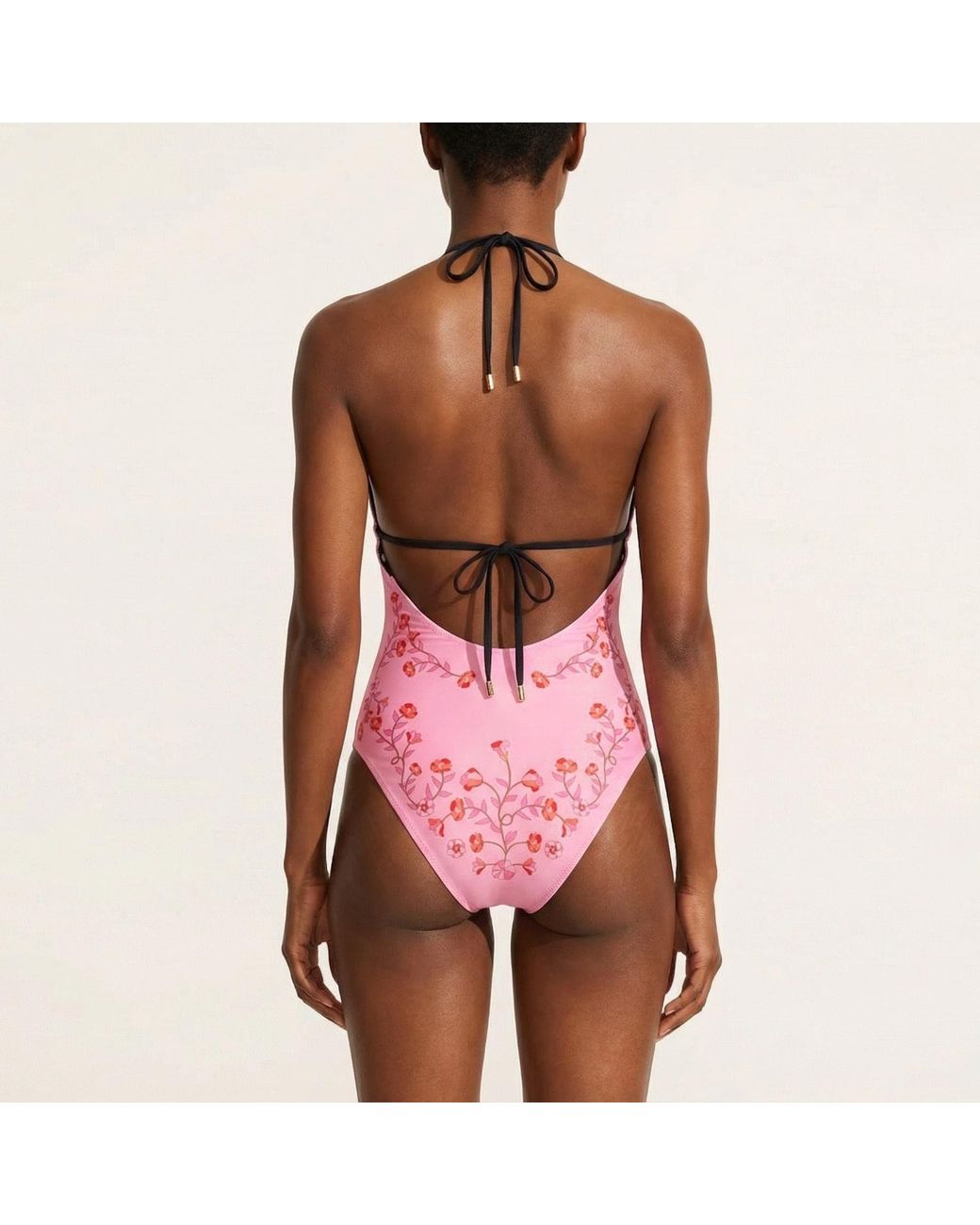 Jessie Zhao New York Pink Wild Garden Reversible One Piece Swimsuit