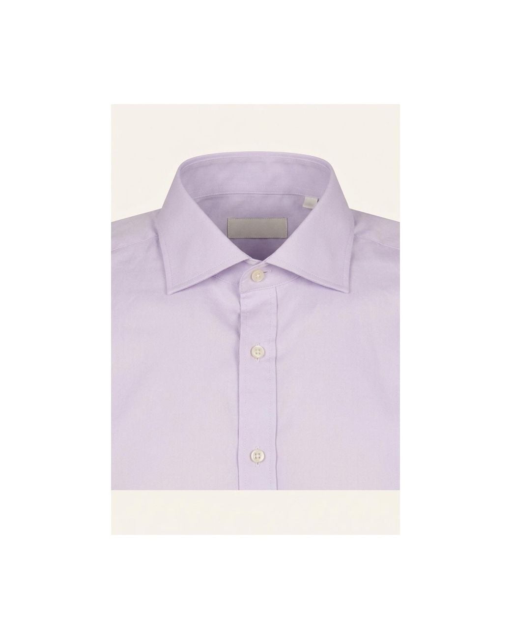 Ron Tomson Purple Pure Cotton Spread Collar Fitted Dress Shirt for men