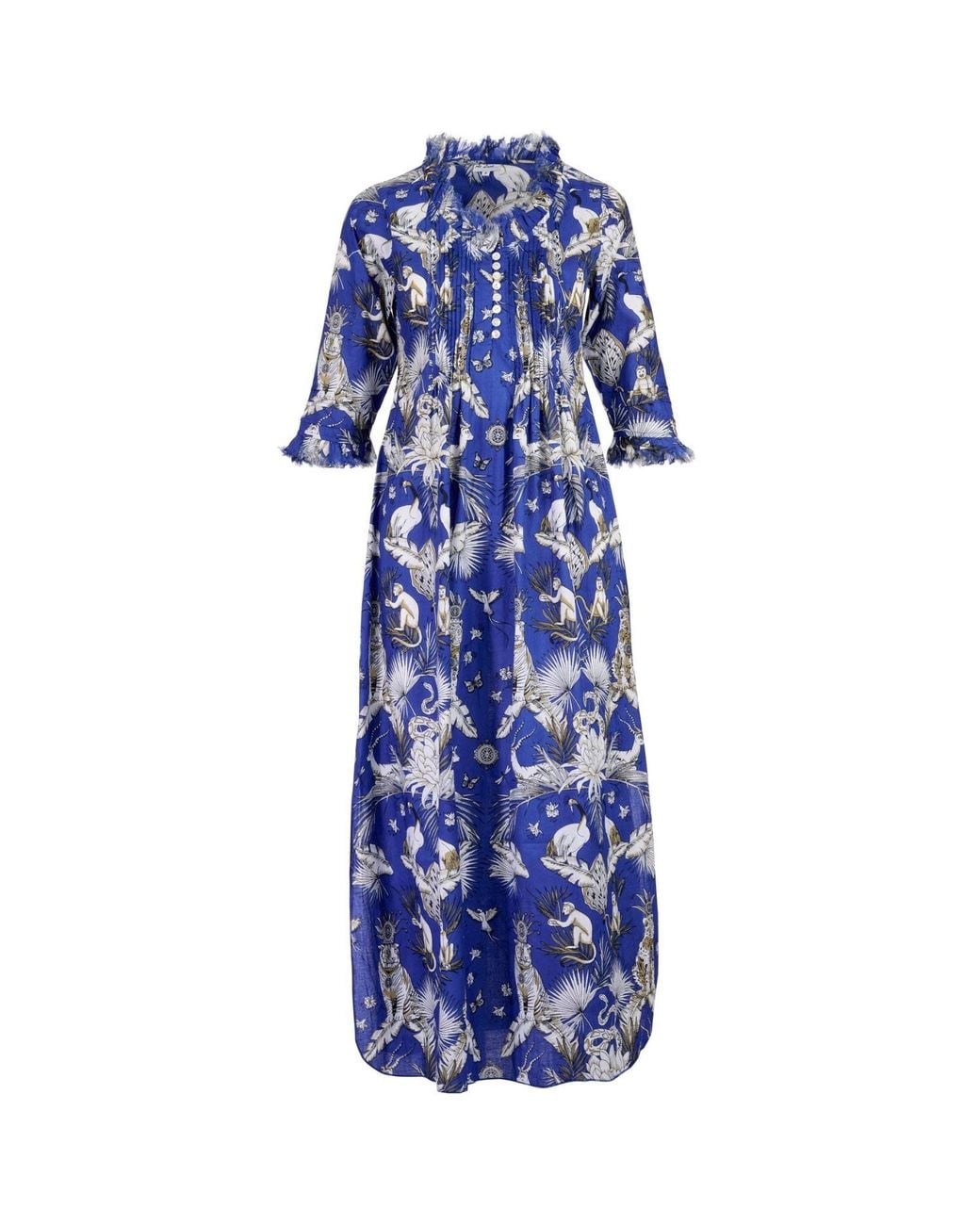 At Last Blue Cotton Annabel Maxi Dress