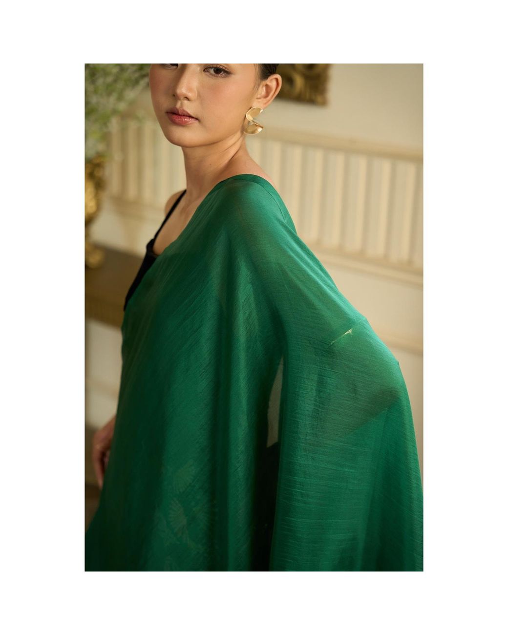 Silk and Bears Green Forest Mulberry Silk Scarf – Evening & Autumn Shawl