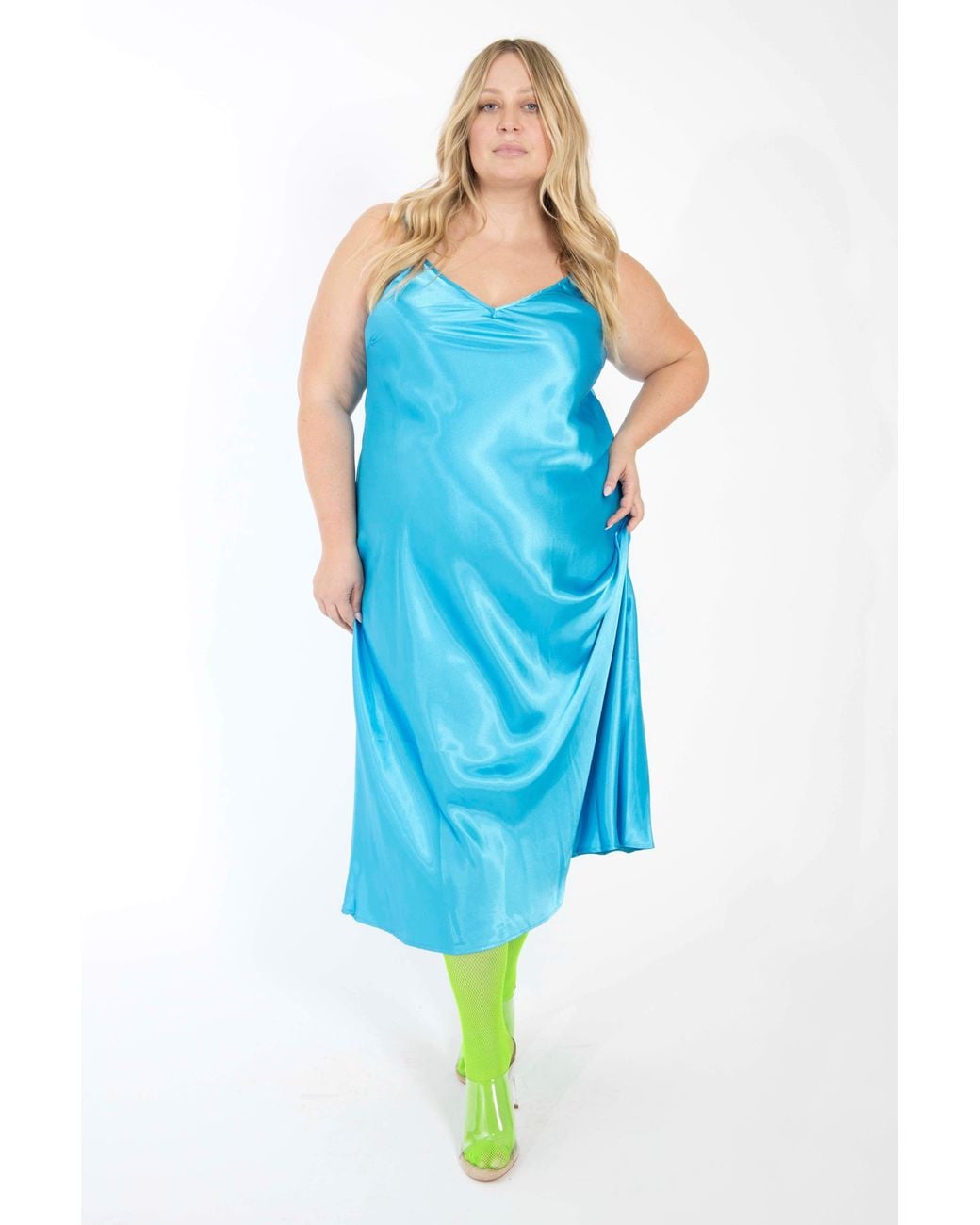 Saint Grace Brown The Best Curve Bias Cut Bamboo Blend Slip Dress