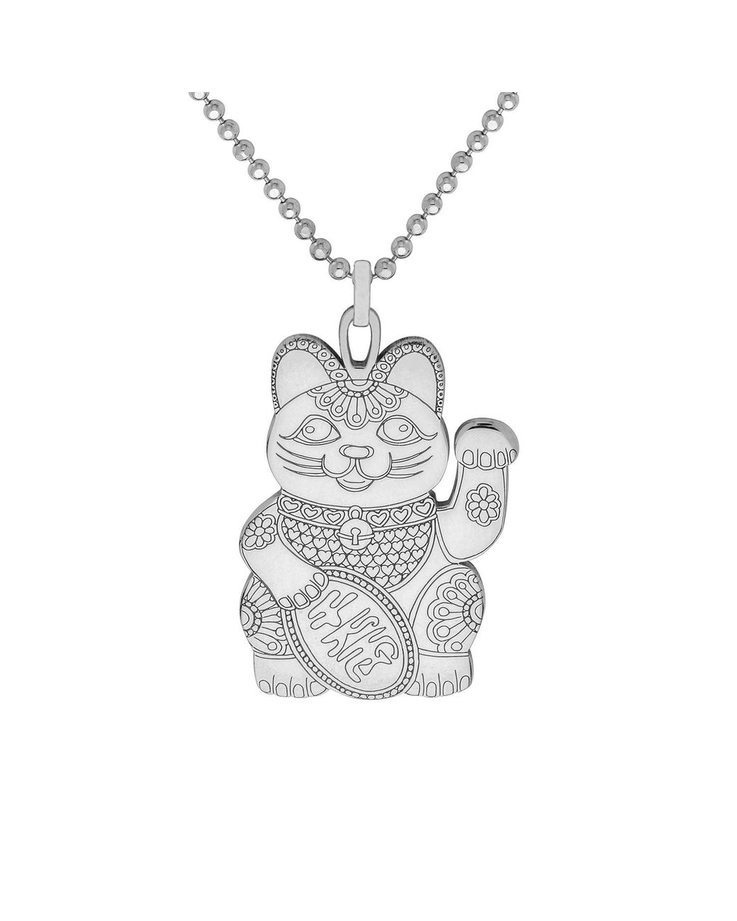 CarterGore Metallic Large Lucky Cat Pendant Necklace