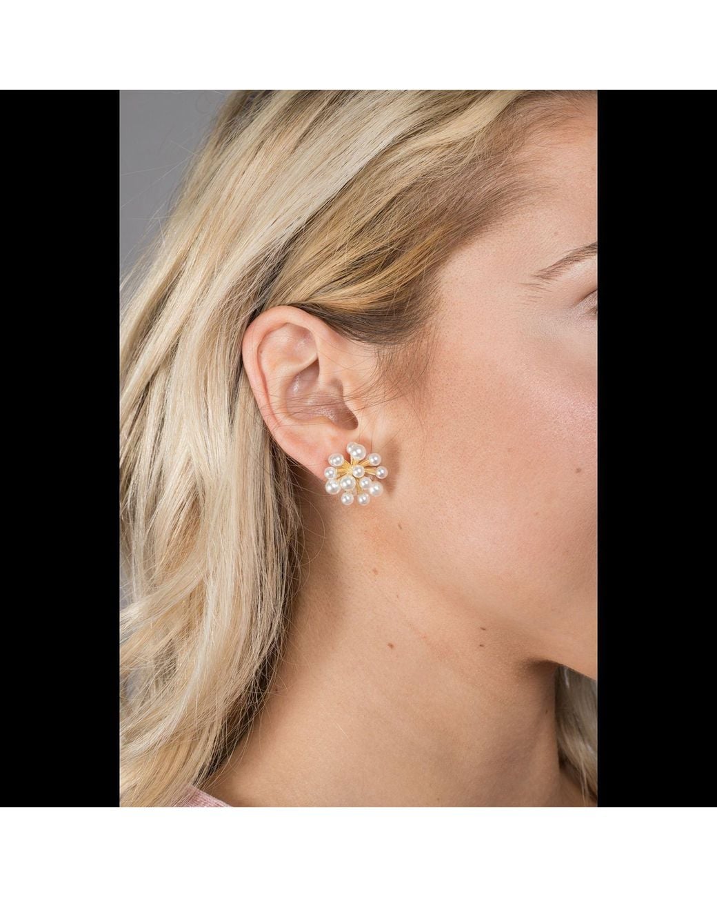 Saachi White Firework Pearl Earring
