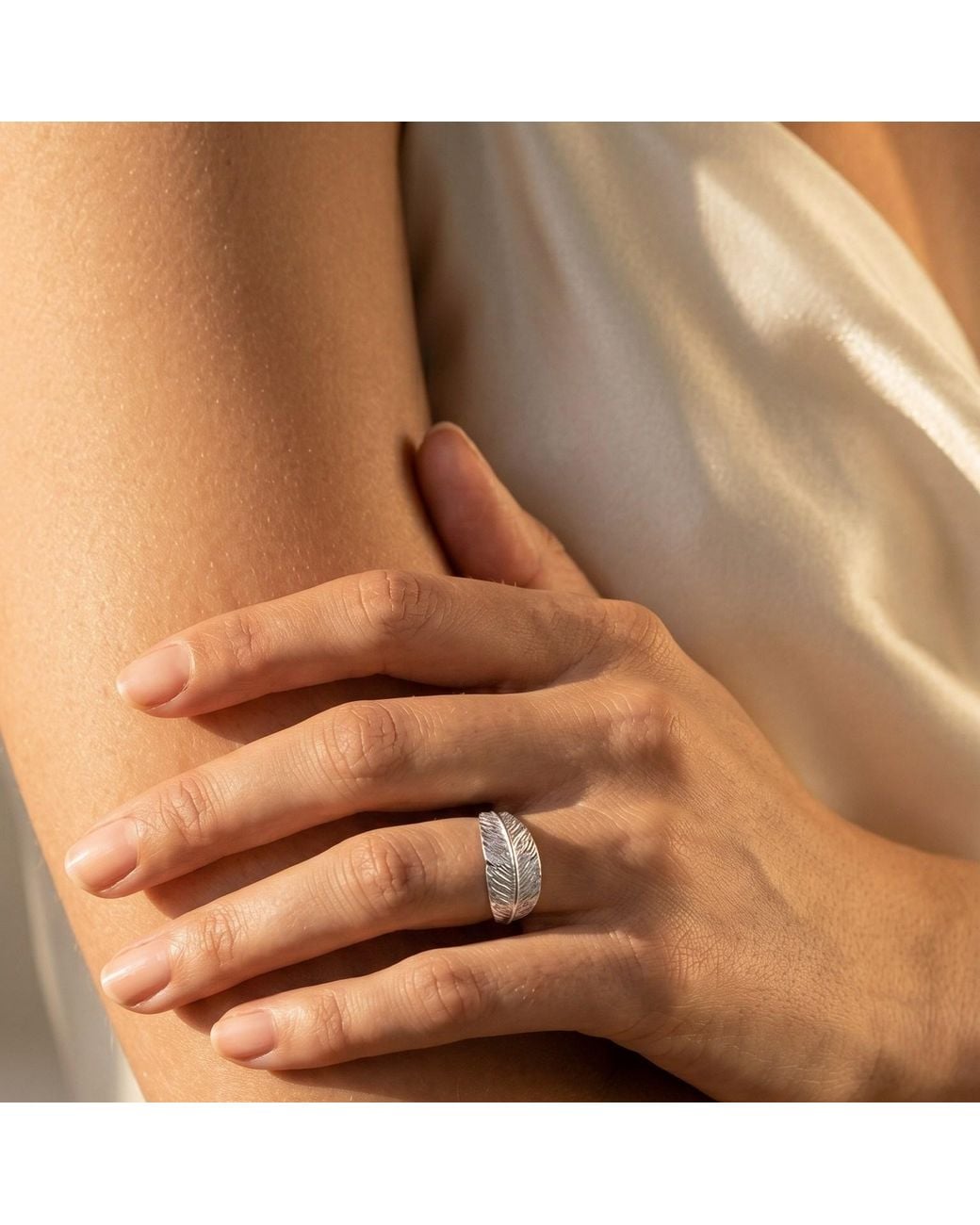 With Love Darling Metallic Ashok Leaf Ring