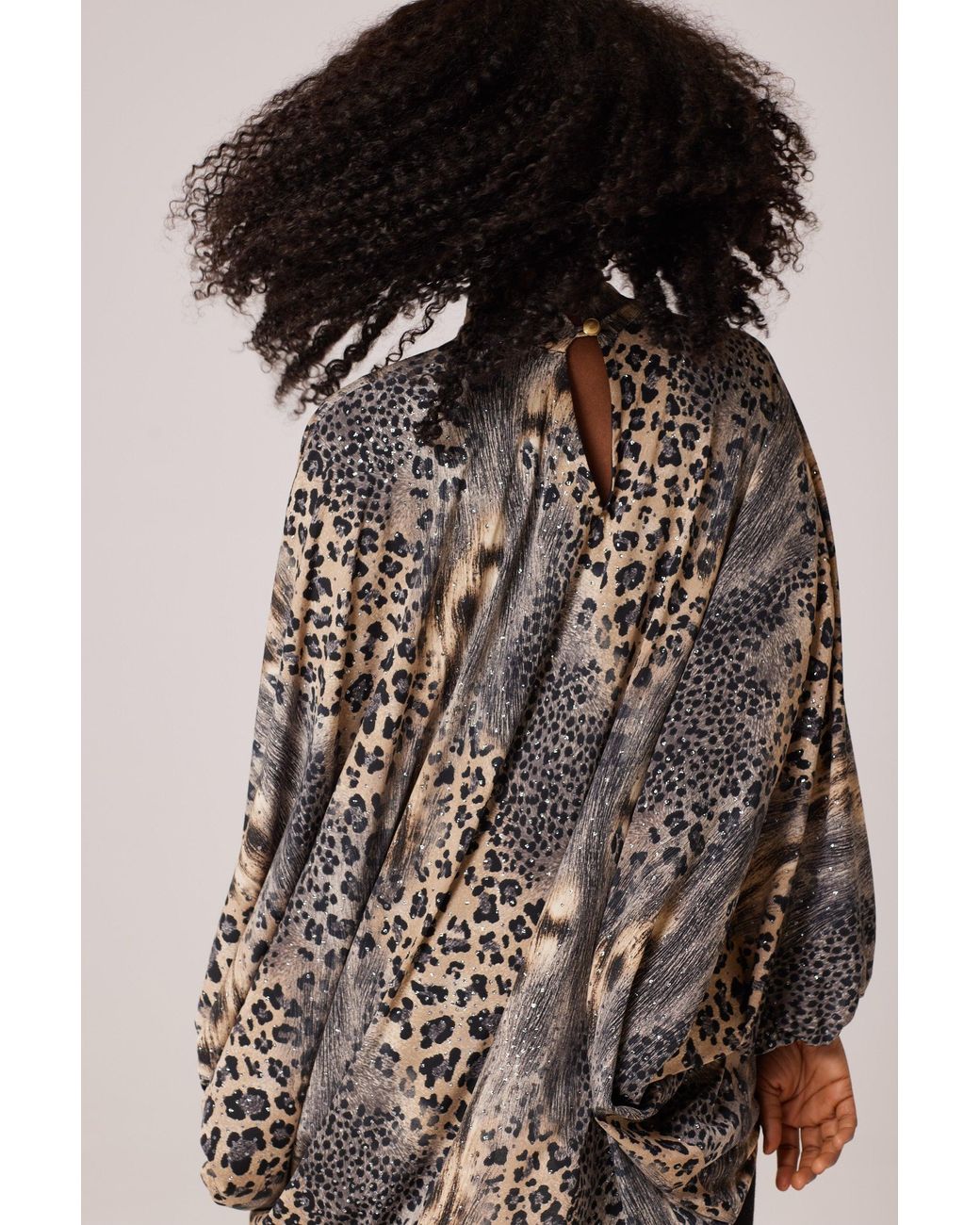Lioness by Tf Gray Glitter Leopard Long Tunic