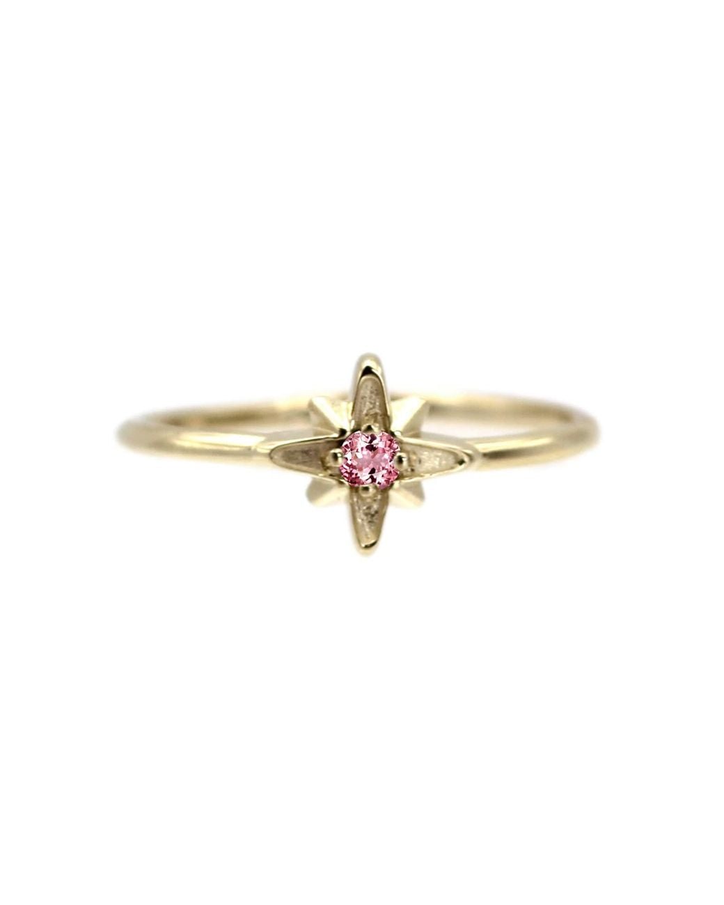 VicStoneNYC Fine Jewelry Natural 14K North Star October Birthstone Tourmaline Solid Ring