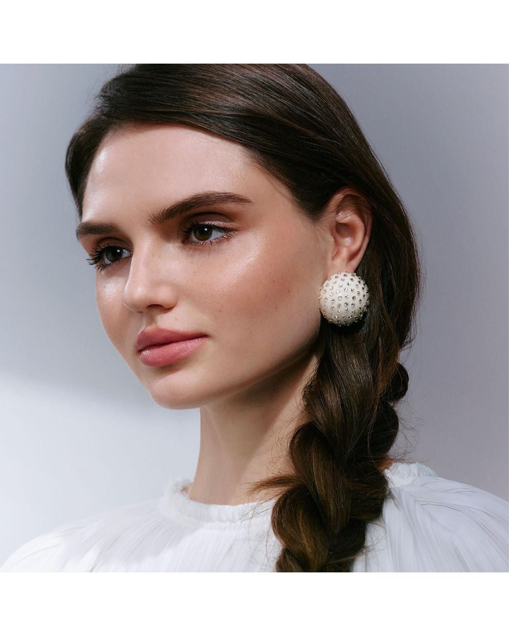 Saule Label White Gaia Midi Jet Earrings