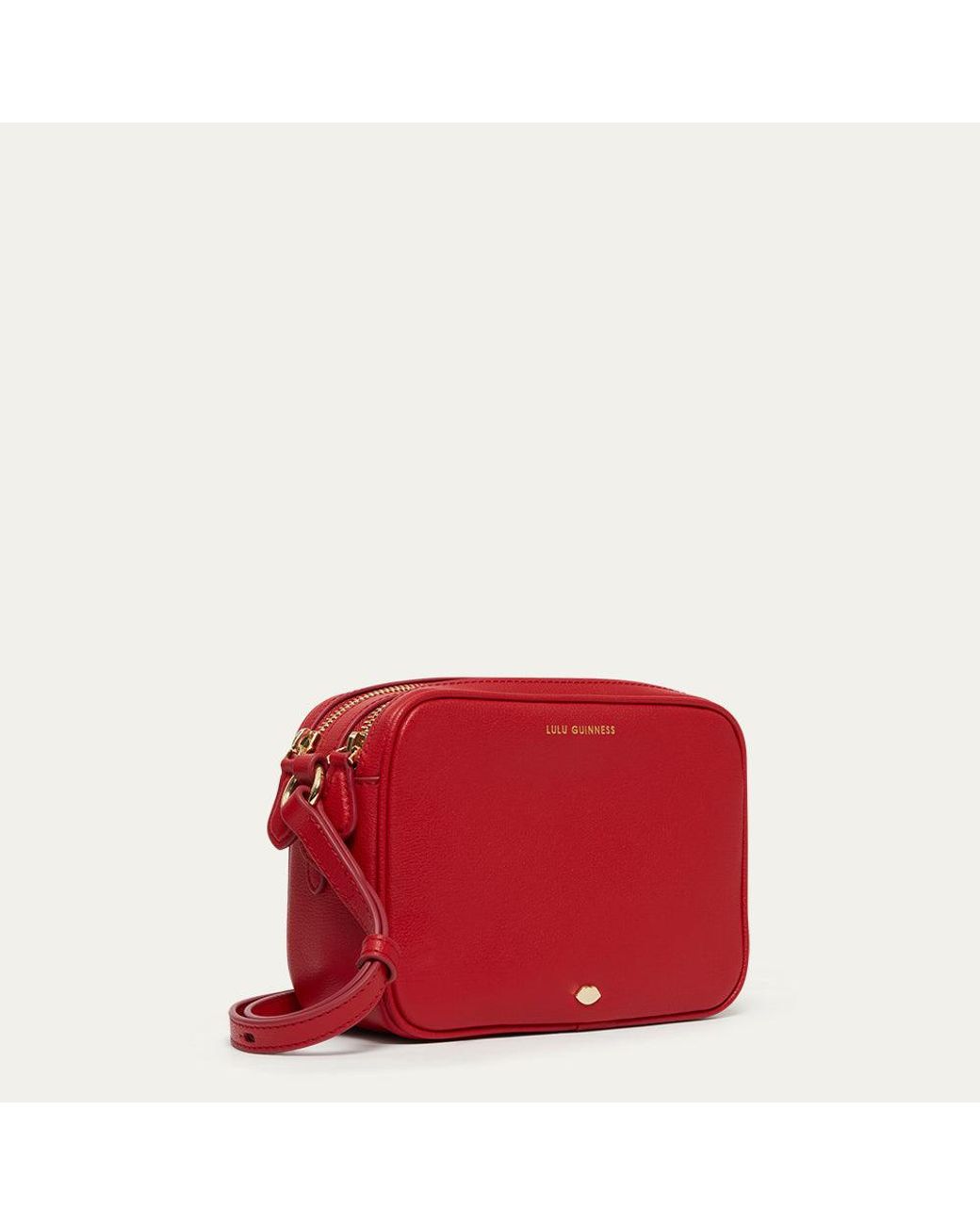 Lulu Guinness Red Lulu Leather Cole Crossbody Bag