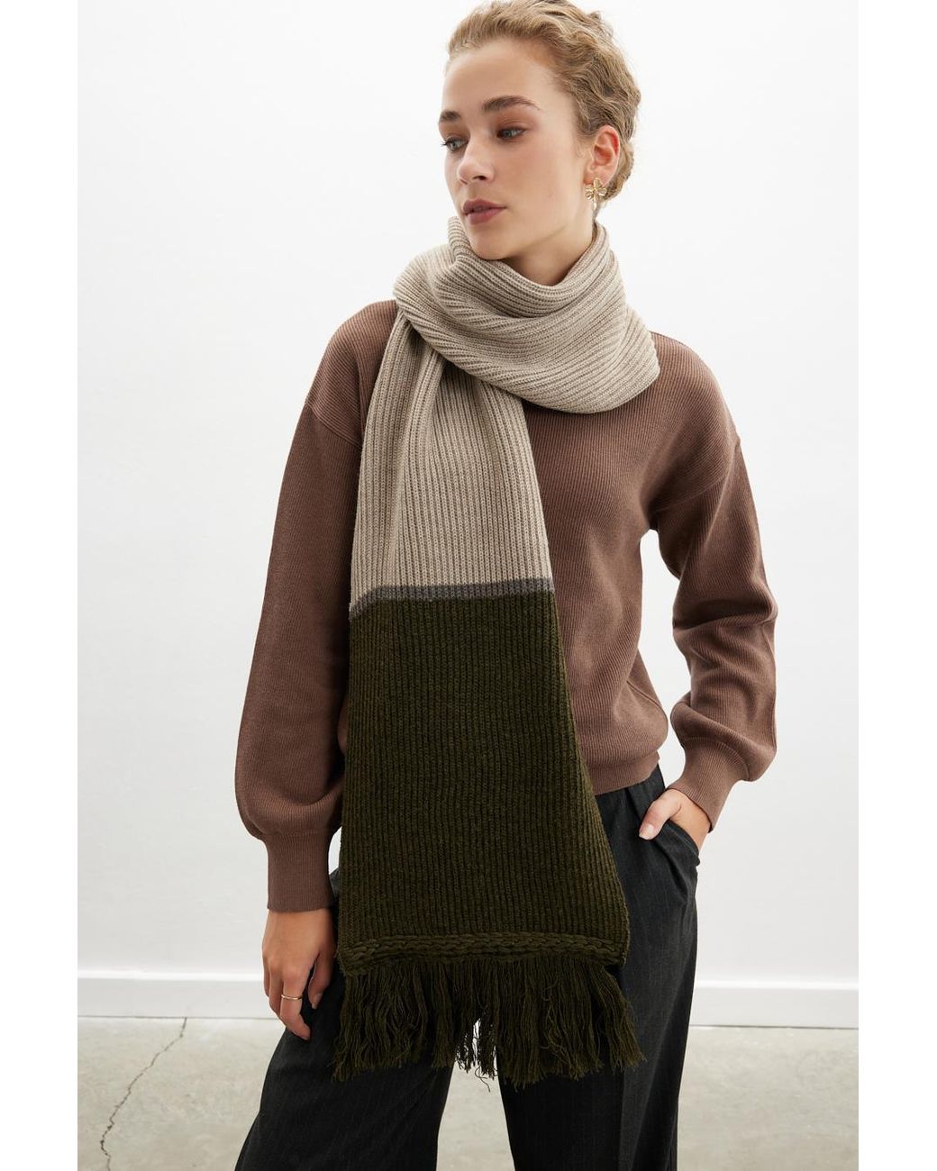 Peraluna Green Sorrel Knit Scarf