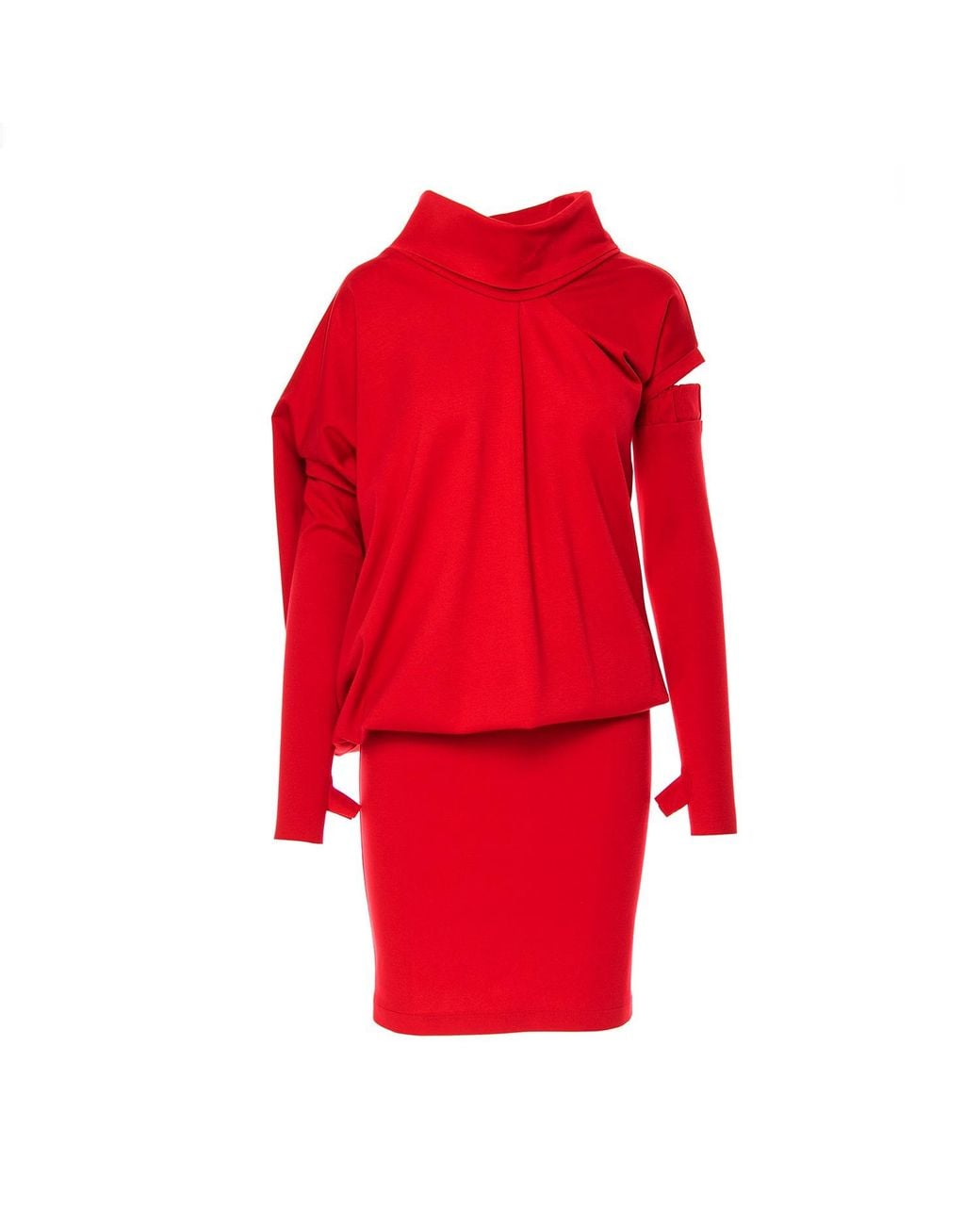 Silvia Serban Red Adjustable Length Dress & Gloves