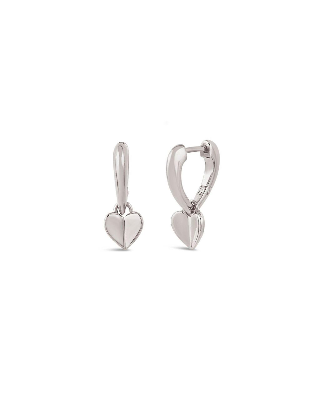 Dinny Hall Metallic Folded Heart Drop Hoops