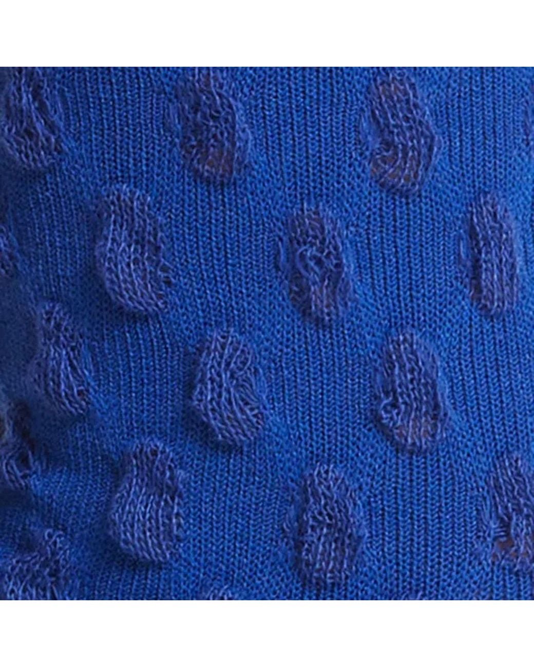 HIGH HEEL JUNGLE by KATHRYN EISMAN Blue Waffle Combed Cotton Socks