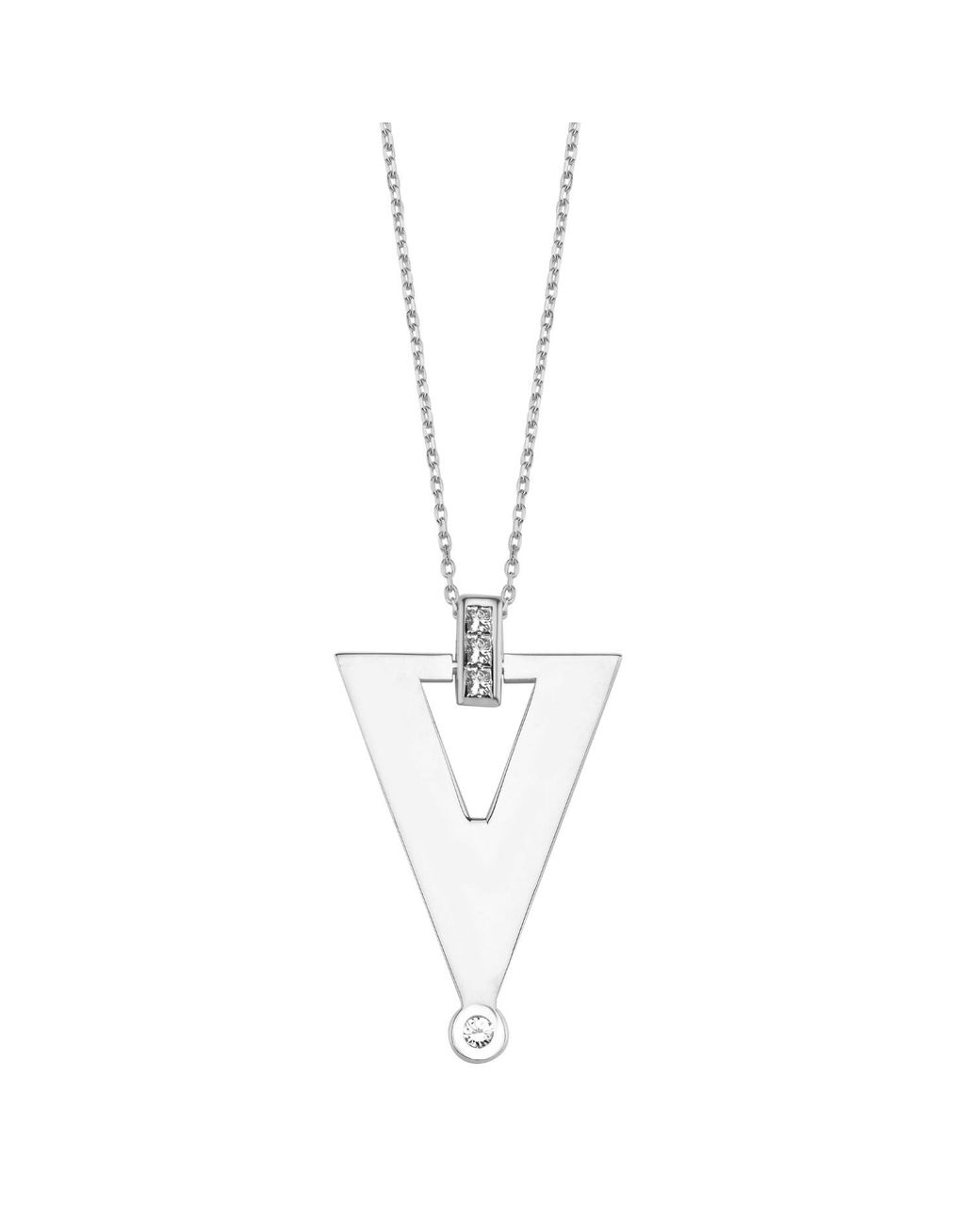Dime Tribe Metallic Geomeric Diamond Necklace