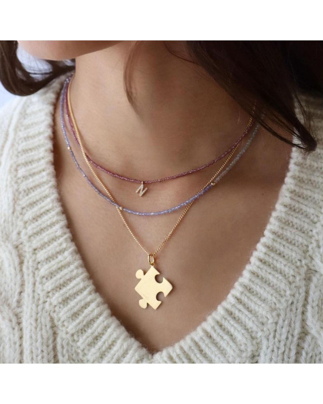 Hye Jane Jewelry Metallic Kindred Puzzle Necklace