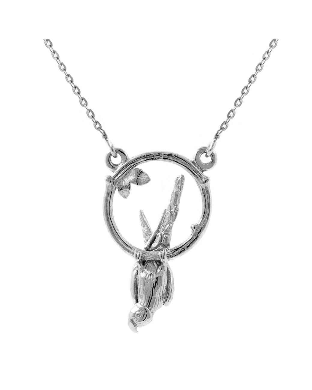 Lee Renee Metallic Parakeet Necklace – Small, Upside Down
