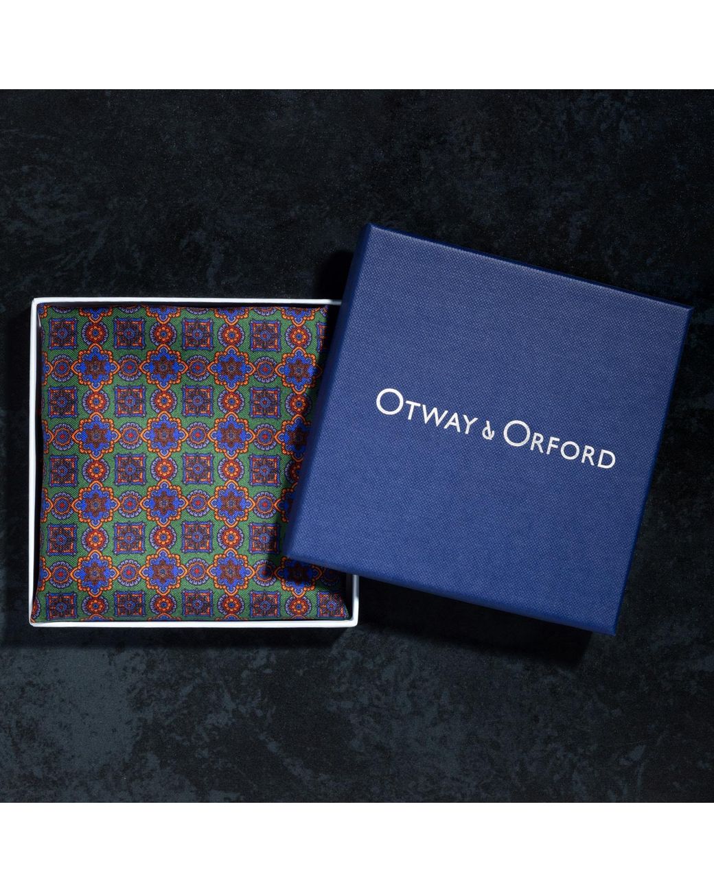 Otway & Orford Purple 'Millefiori' Silk Pocket Square for men