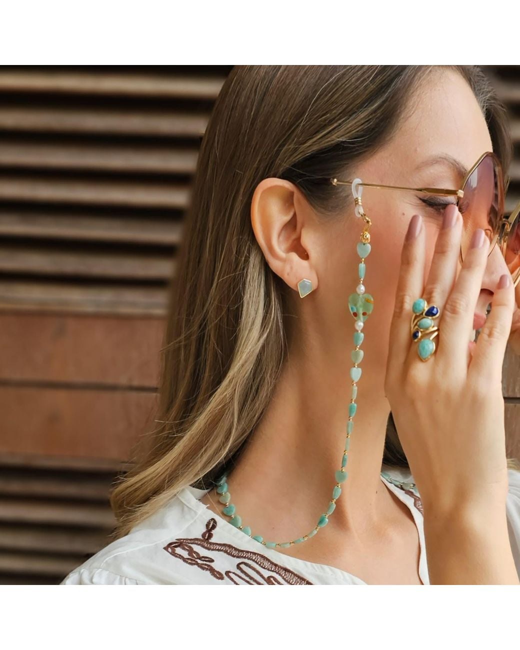 Farra Blue Minimalist Aquamarine Stud Earrings