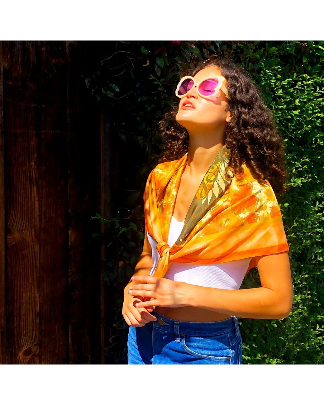 Henelle Metallic Laurel Canyon Silk Scarf