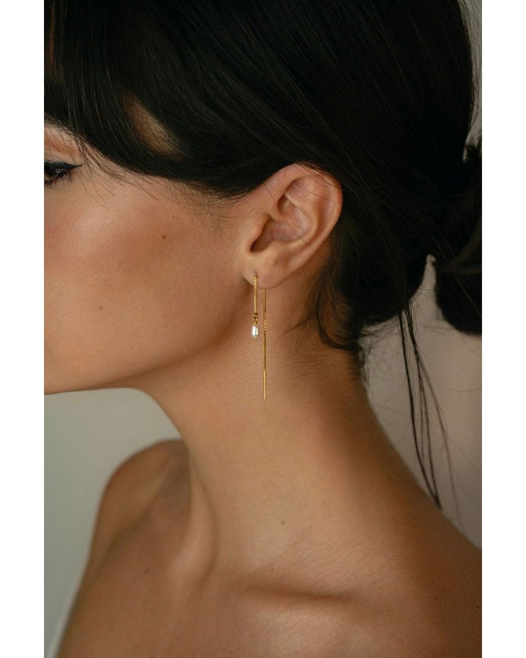 Katy Faye Metallic Rosa Threader Earrings