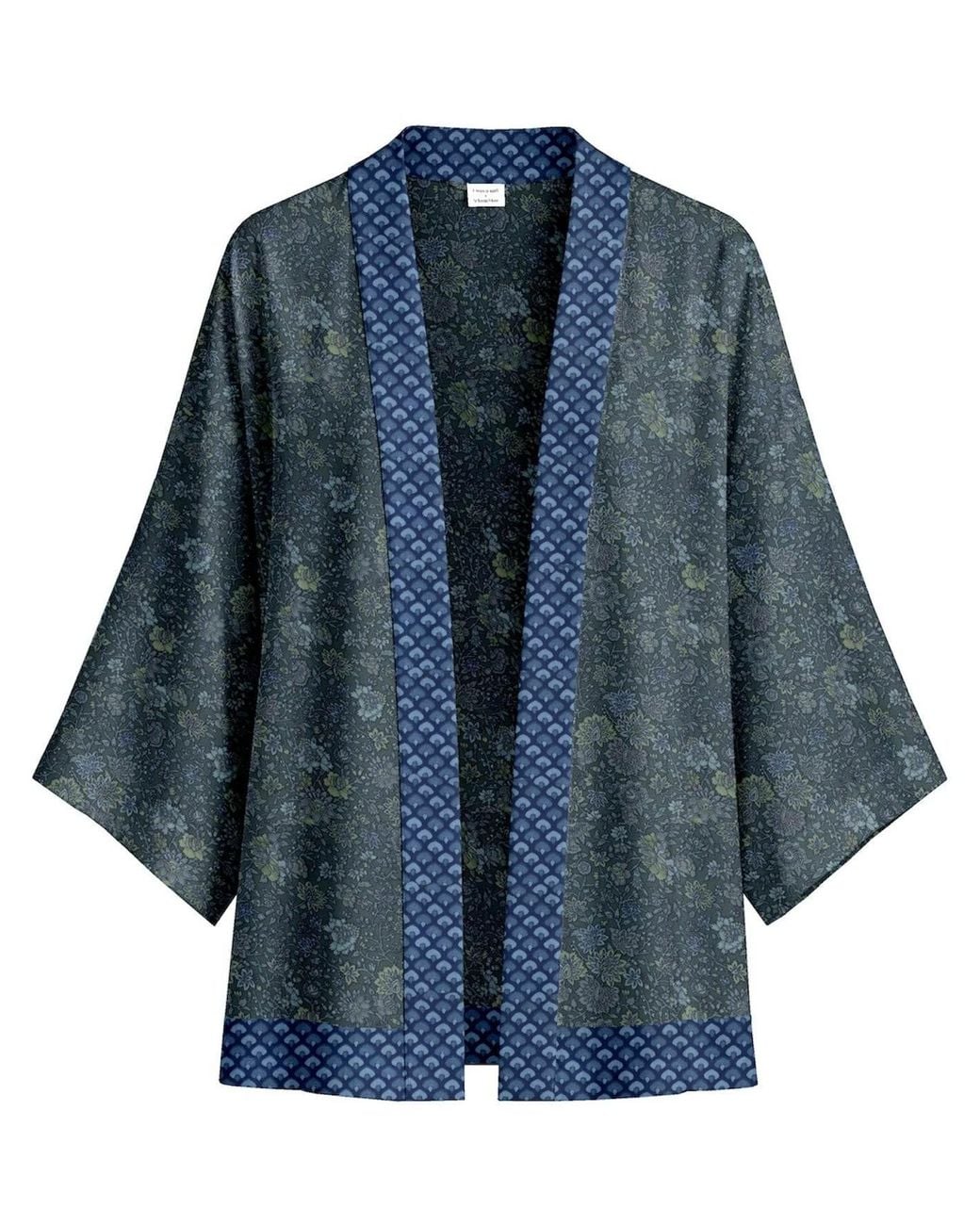 Artemis Muse Blue One Of A Kind Recyled Sari Kimono Unique Ninety Eight