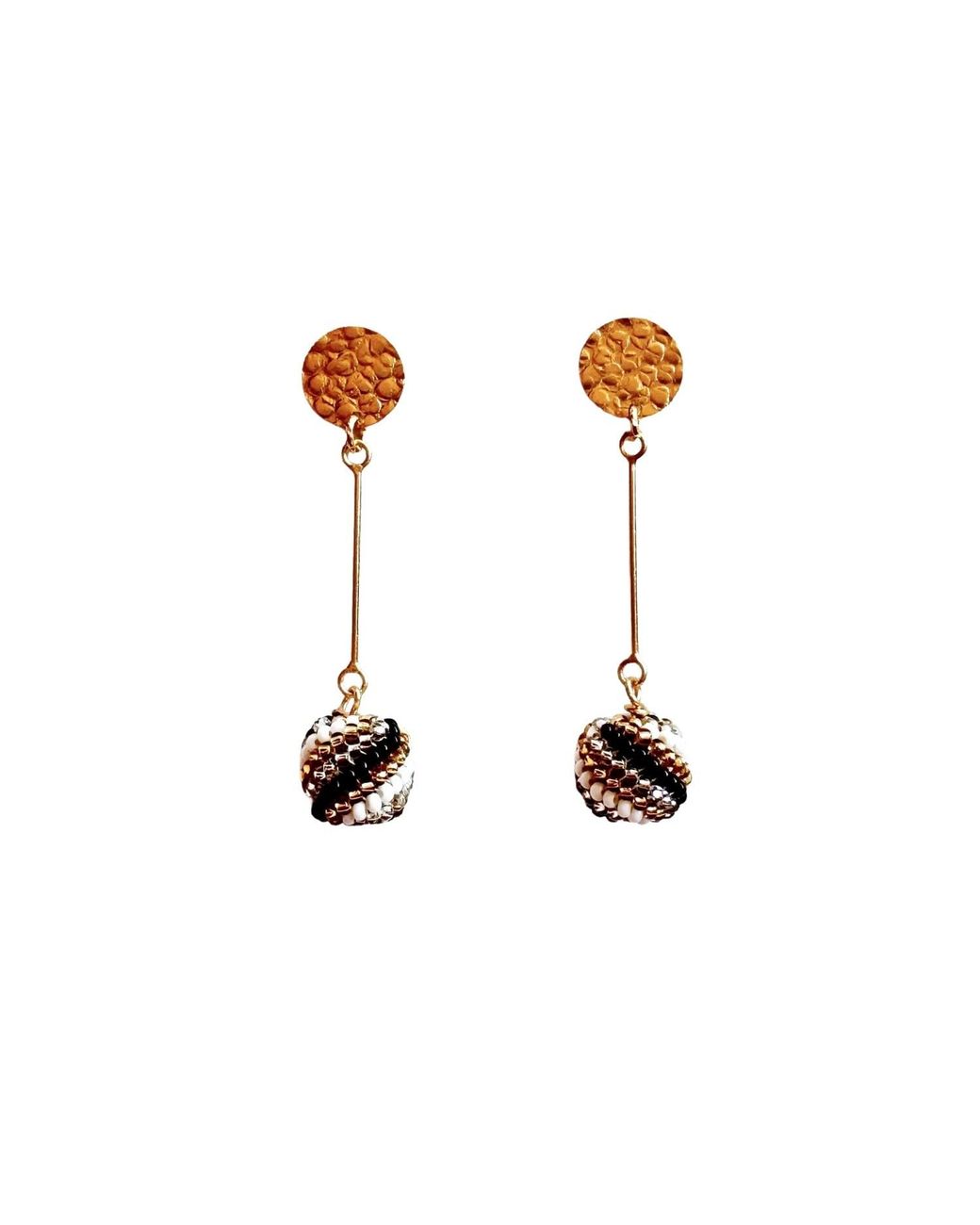 Iliana Arrazola Metallic Magic Ball, Dangle Earrings, And, Glass Beads, Beaded Jewelry