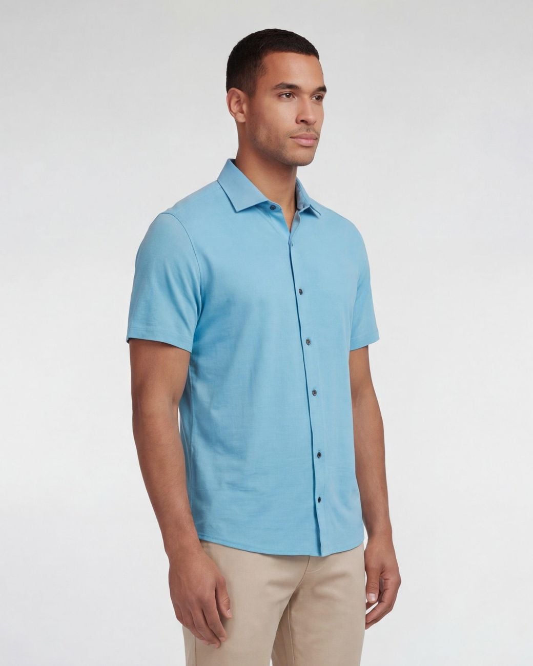 Lords of Harlech Blue Tyler Short Sleeve Shirt for men