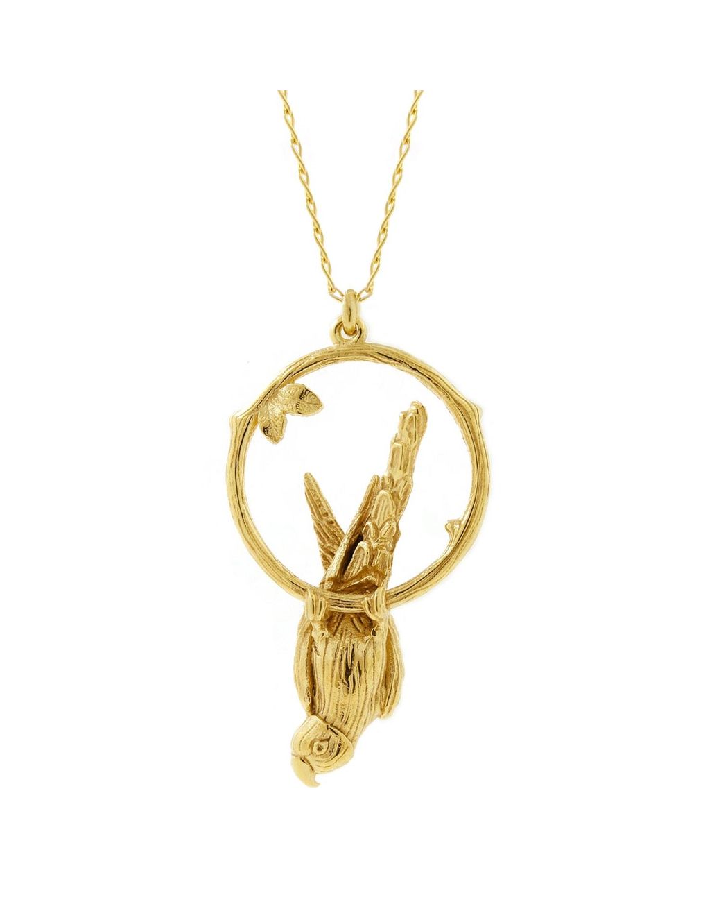 Lee Renee Metallic Parakeet Necklace – Large, Upside Down