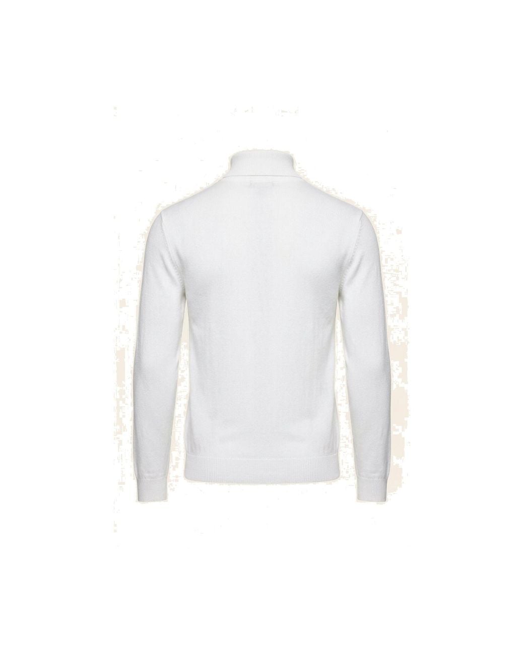 Ron Tomson White Roll Neck Knit Sweater for men