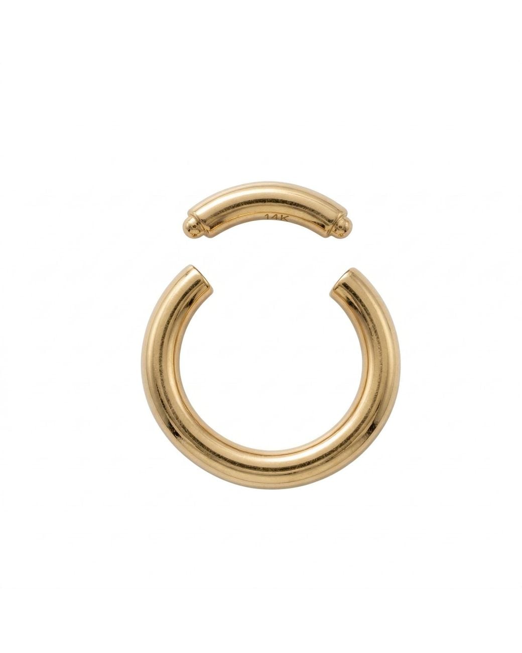 Zahav Jewelry Metallic 14K Solid Captive Segment Clicker Hoop