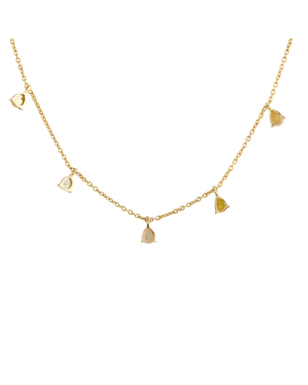 Artisan Metallic Ice Diamond Drop Station Necklace