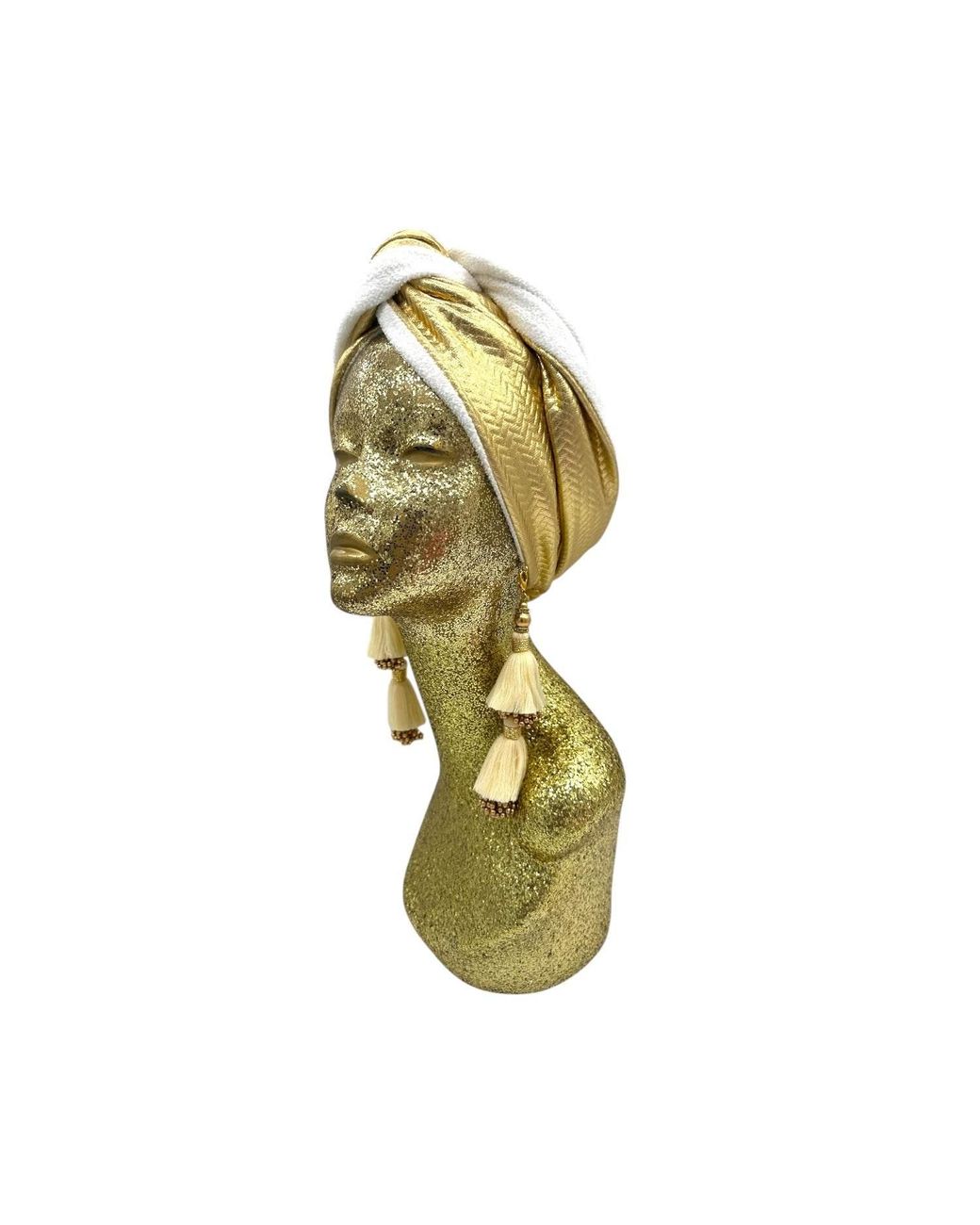 Julia Clancey Metallic Zia Golden & Ivory Terry Didi Dorado Turban