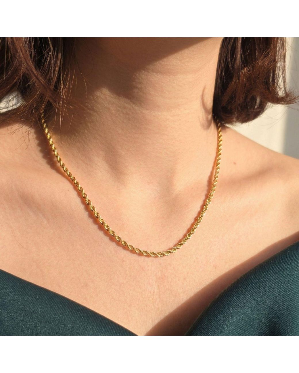 Sophelia Metallic Plated Everyday Rope Chain Necklace