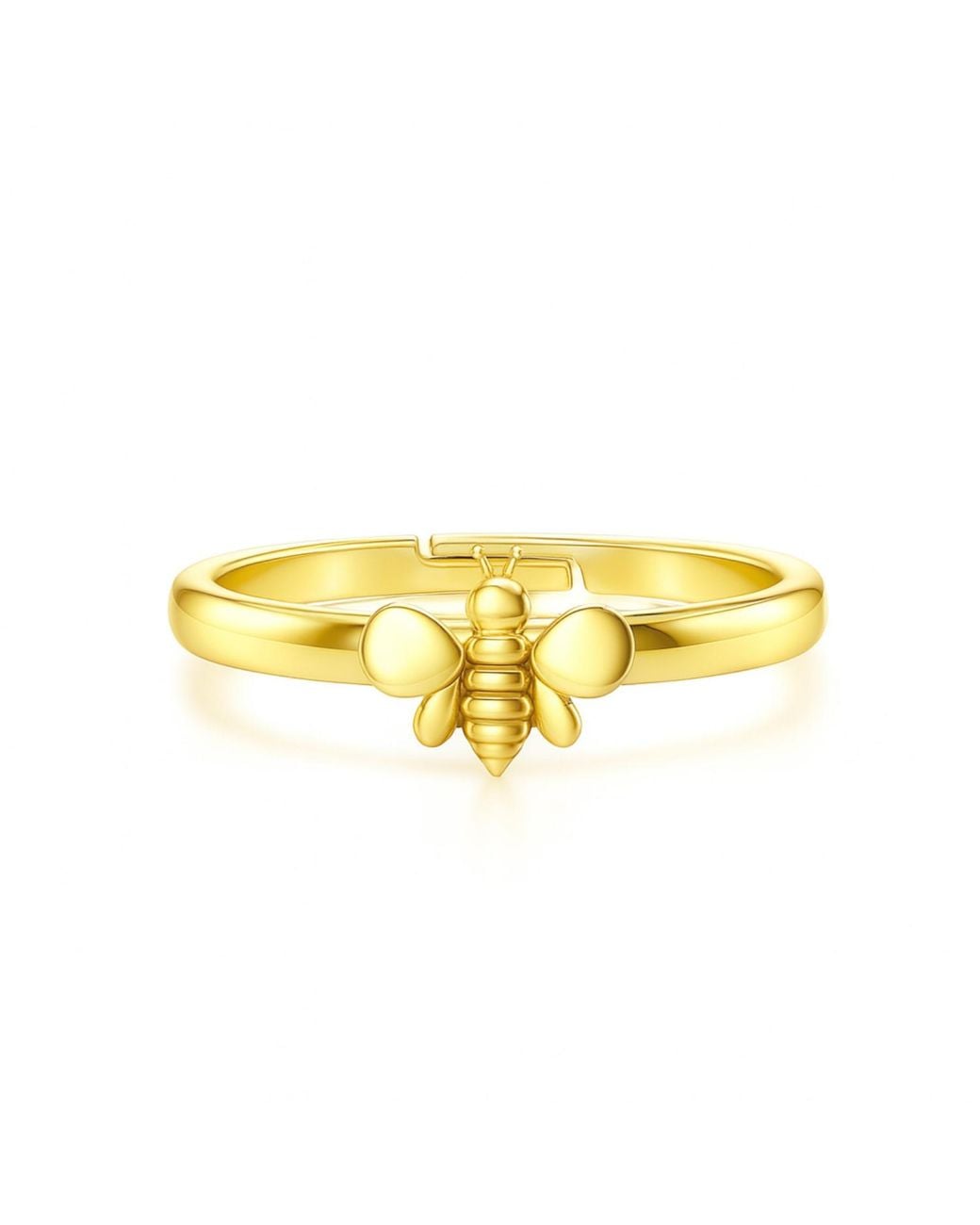 Unaloe Yellow Plated Small Bee Ring – Adjustable Symbolic Nature-Inspired Ring For
