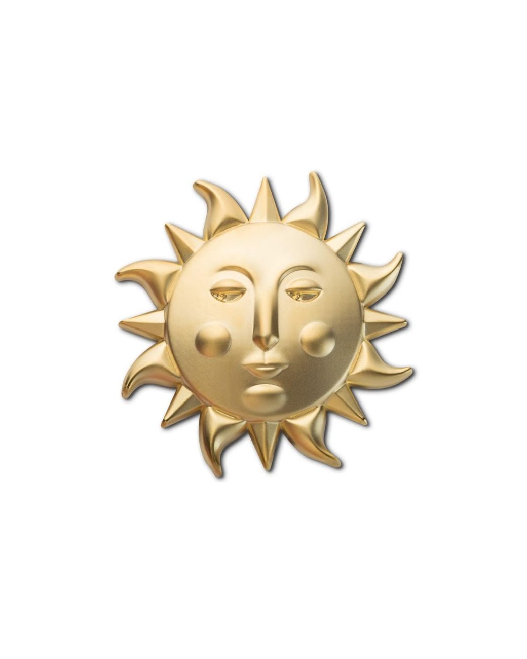 Make Heads Turn Metallic Golden Metal Pin Sun