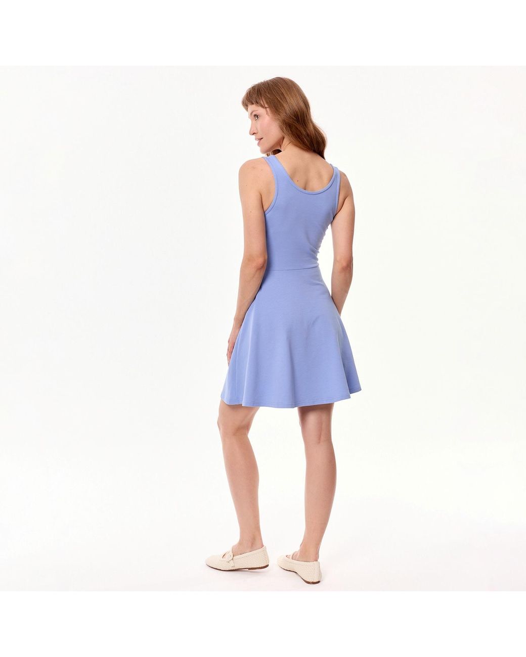 Mandragora Blue Reversible Cotton Strap Dress – Stacy