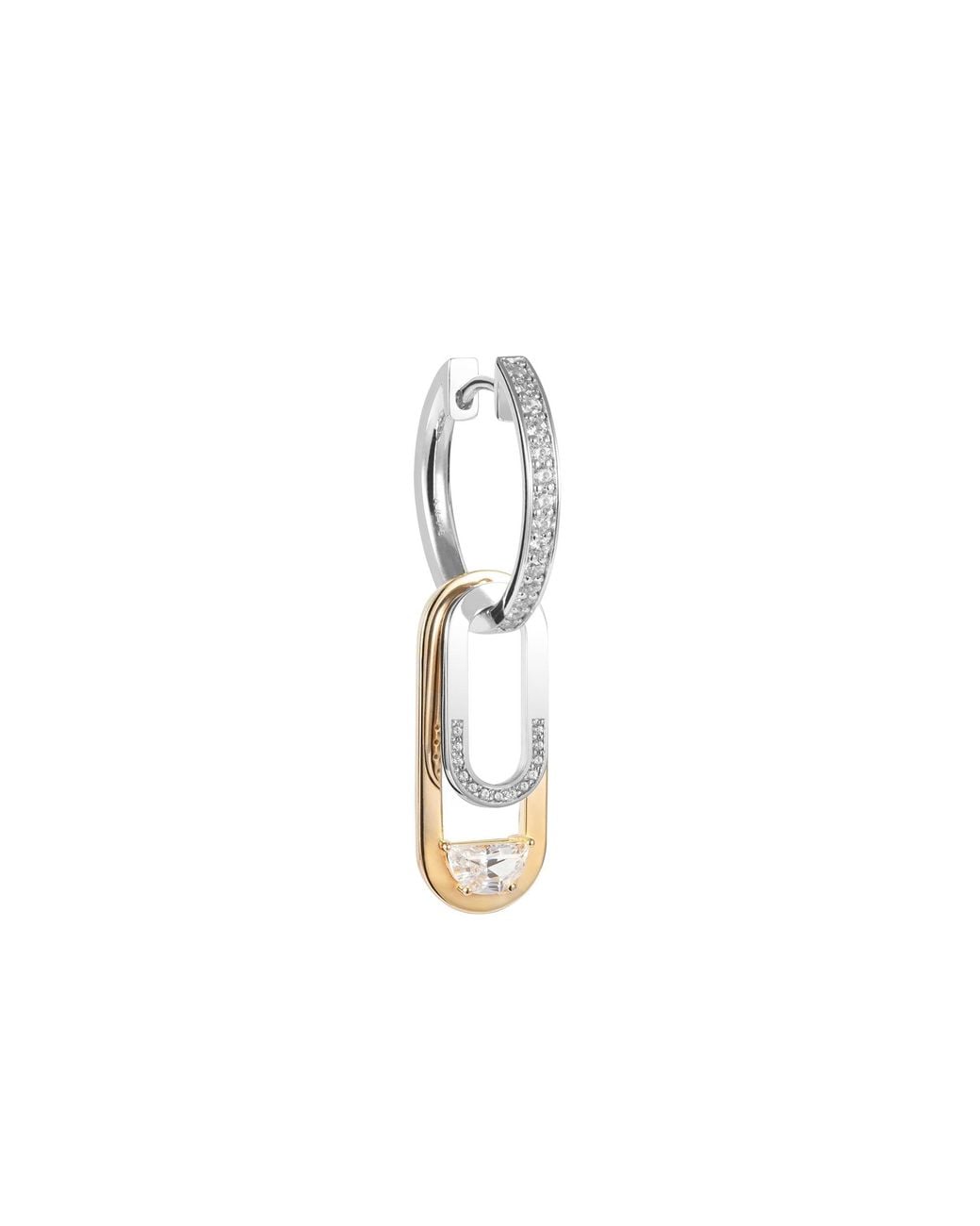 Arte Madrid Metallic Toggle Convertible Hoop Earrings With Drop Charms
