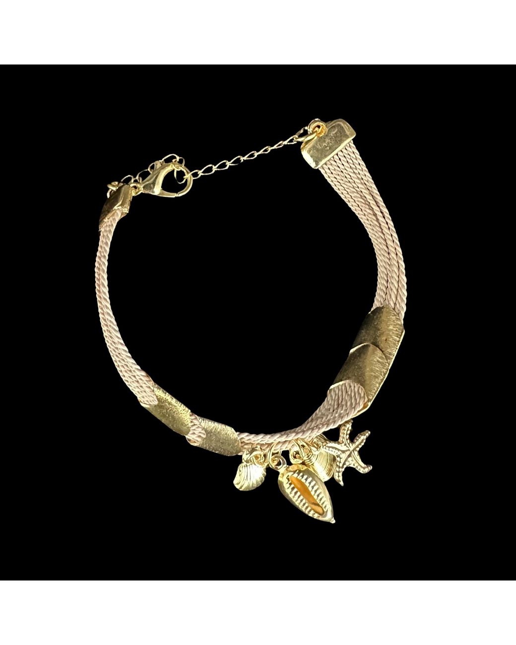 Nart Nature Making Art Metallic The Sea Buriti Natural Fiber Bracelet