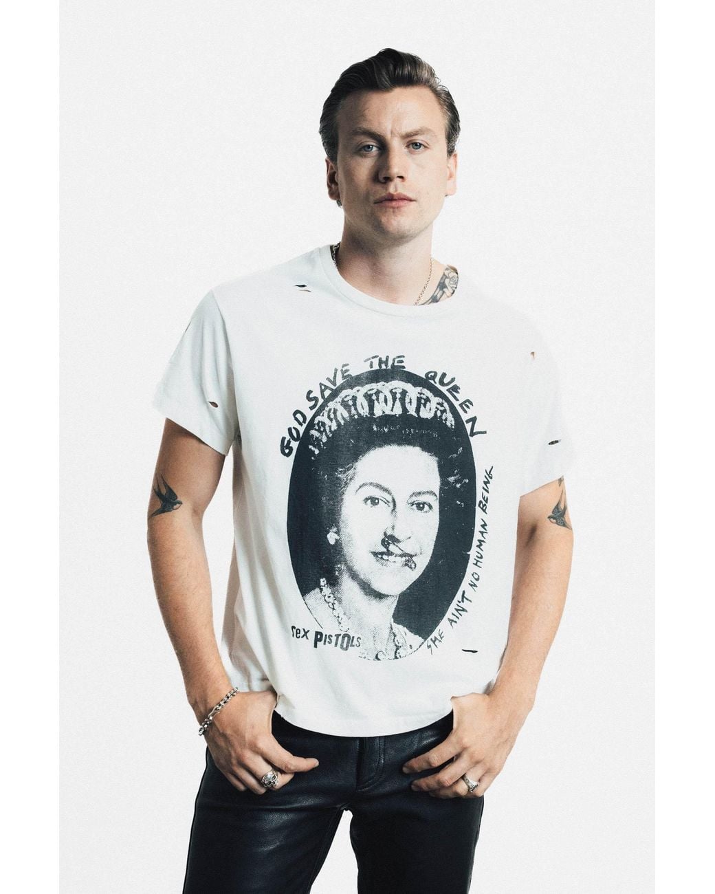 Other Uk White Sex Pistols God Save The Queen Vintage T-Shirt for men