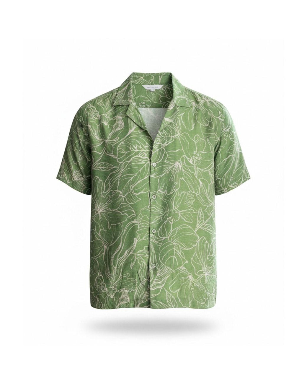 Stovaria Green Pure Cotton Linen Shirt – Glossy Floral for men