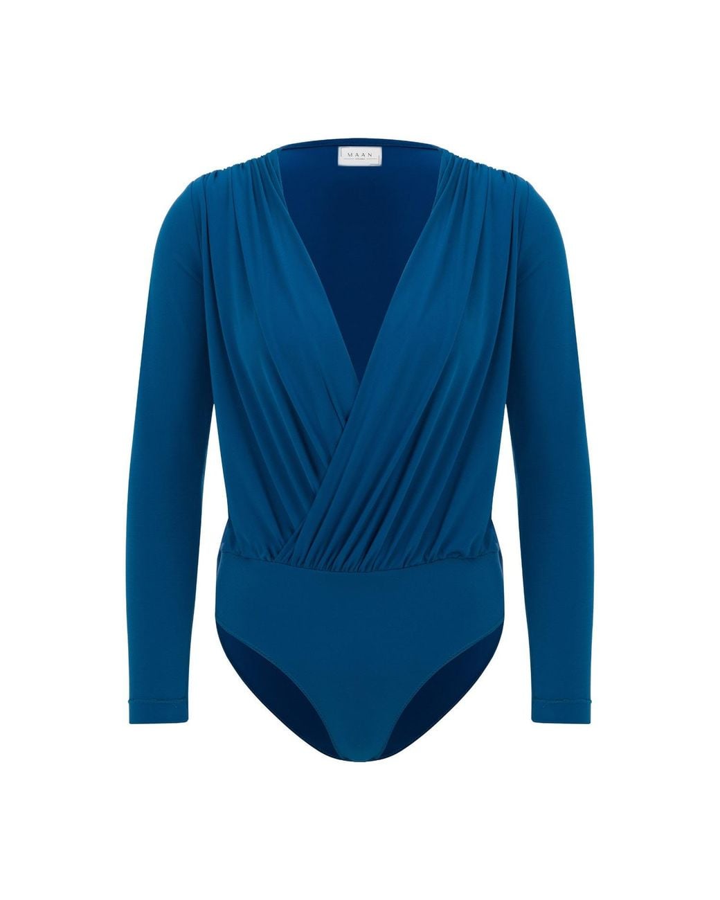 Maan Istanbul Blue Deep V-Neck Bodysuit