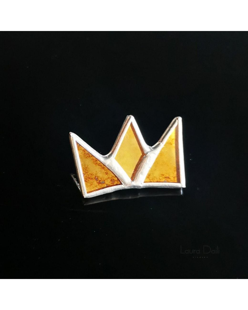 Laura Daili Yellow Golden Crown – Mirror Brooch