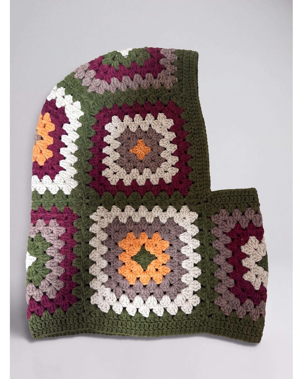 Ana Chic Red Granny Square Handmade Crochet Balaclava