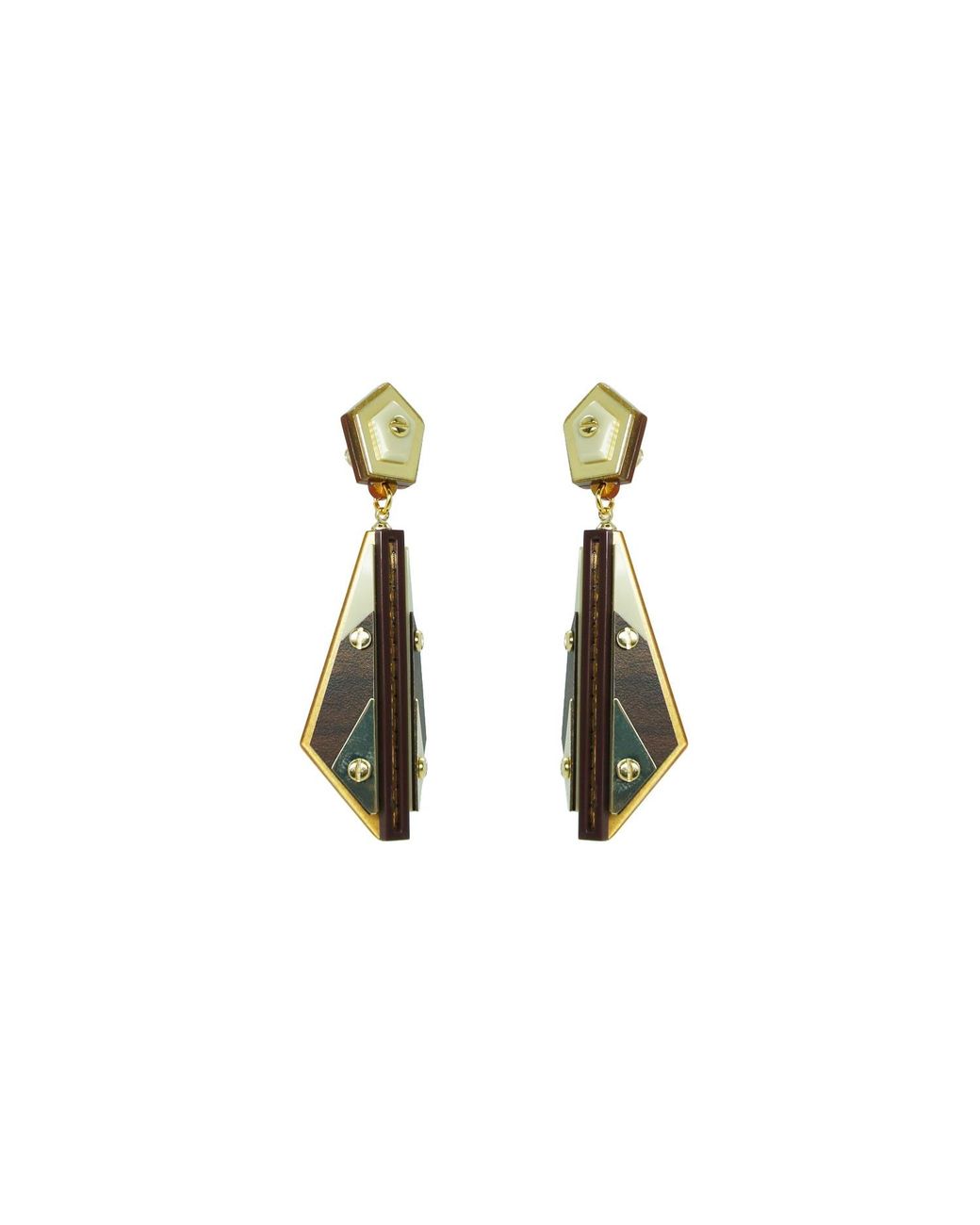 Gissa Bicalho Metallic Acrylic Handmade Earring Tower