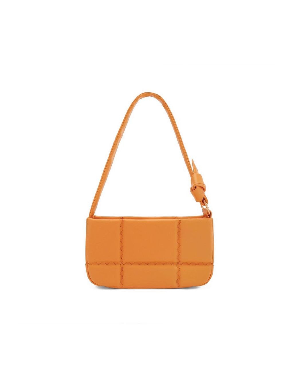 Orange Cube White Square Stitch Cushion Shoulder Bag