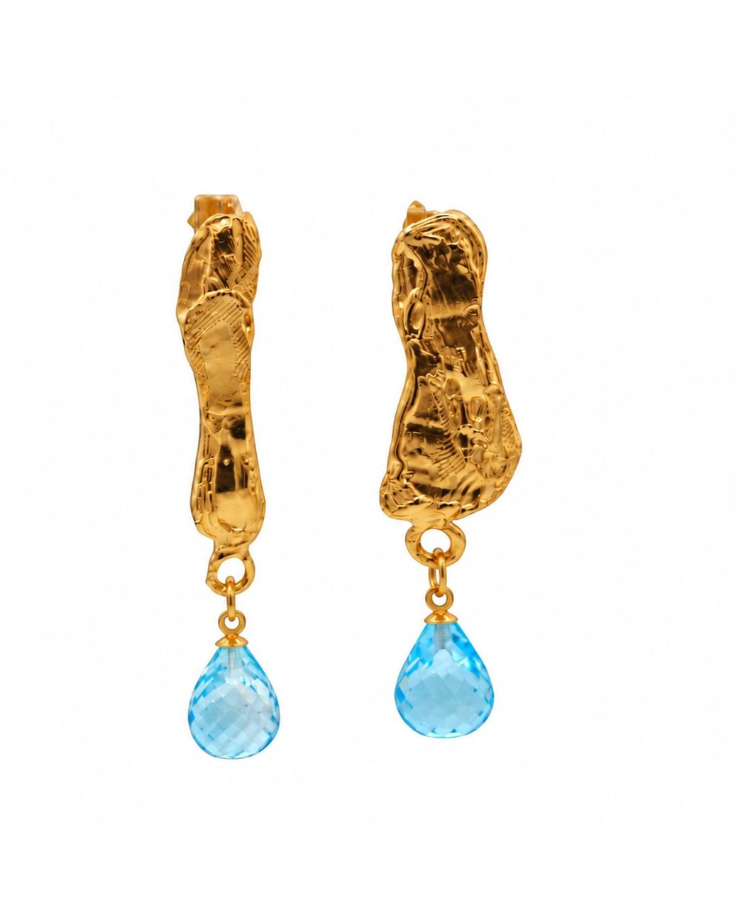 De Roms Metallic The Aurora Molten Topaz Drop Earrings