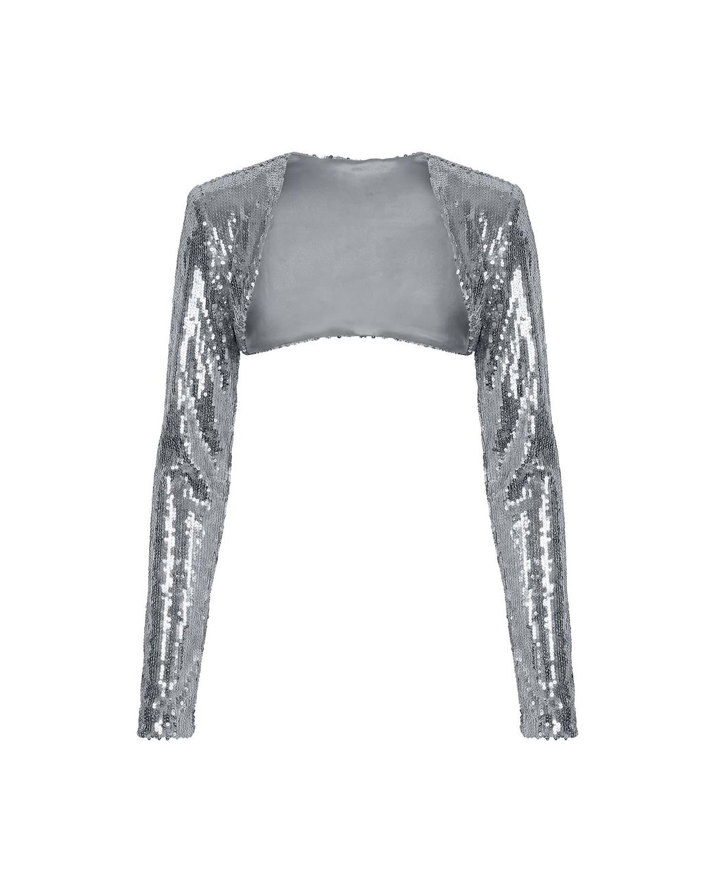 Moda Glam Gray Cyrene Sequin Bolero Jacket