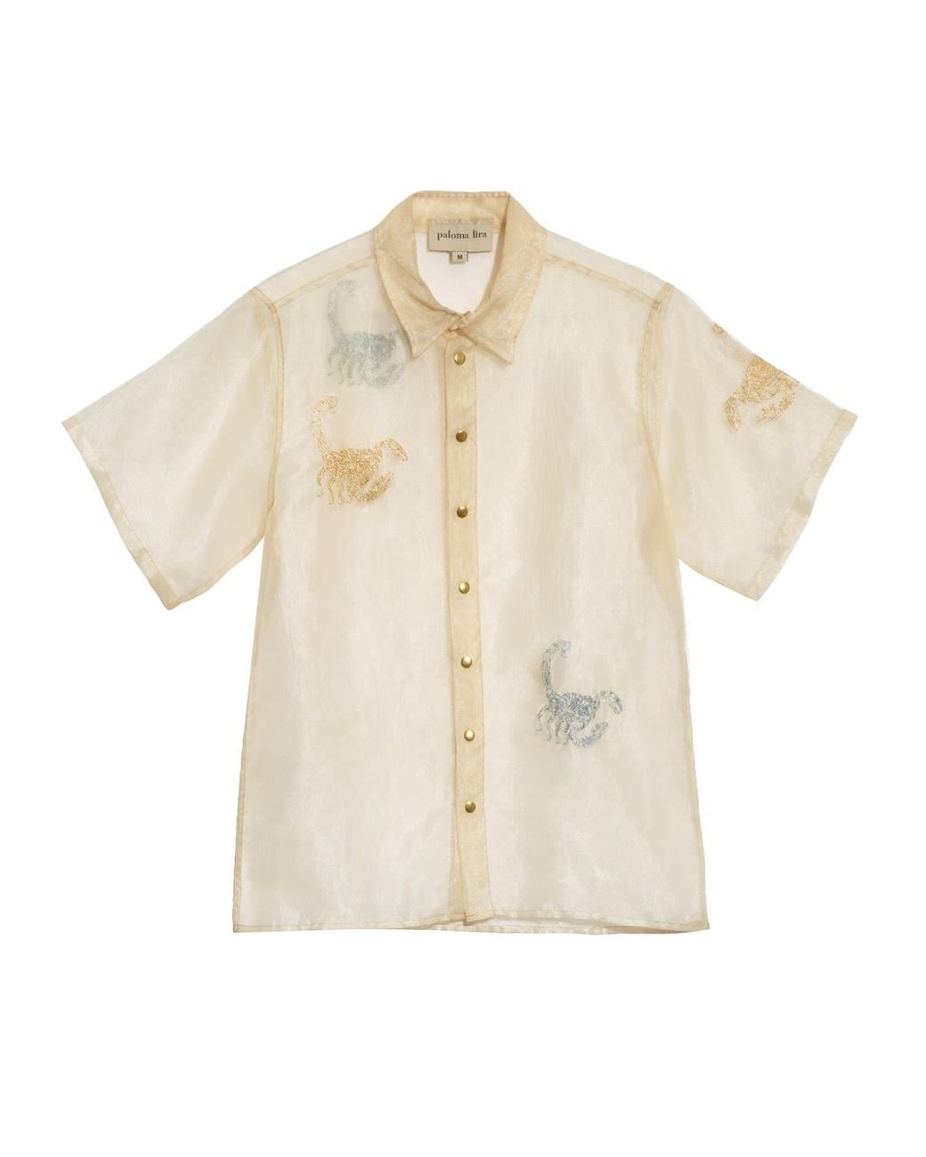 Paloma Lira Natural Embroidered Scorpios Shirt for men