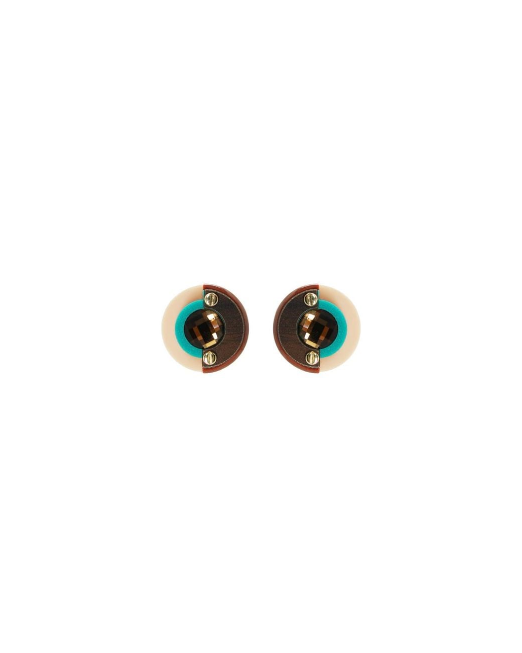 Gissa Bicalho Green Acrylic Handmade Earring Short Empire Cinnamon