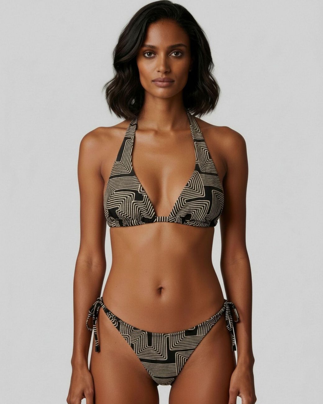 Lords of Harlech Black Raquel Inter Twine Bikini Top